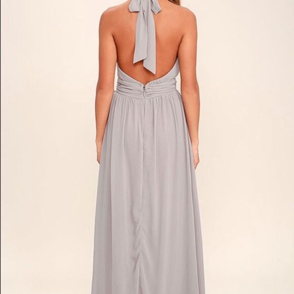 LULU’s light grey halter top maxi dress NWT - Picture 4 of 10